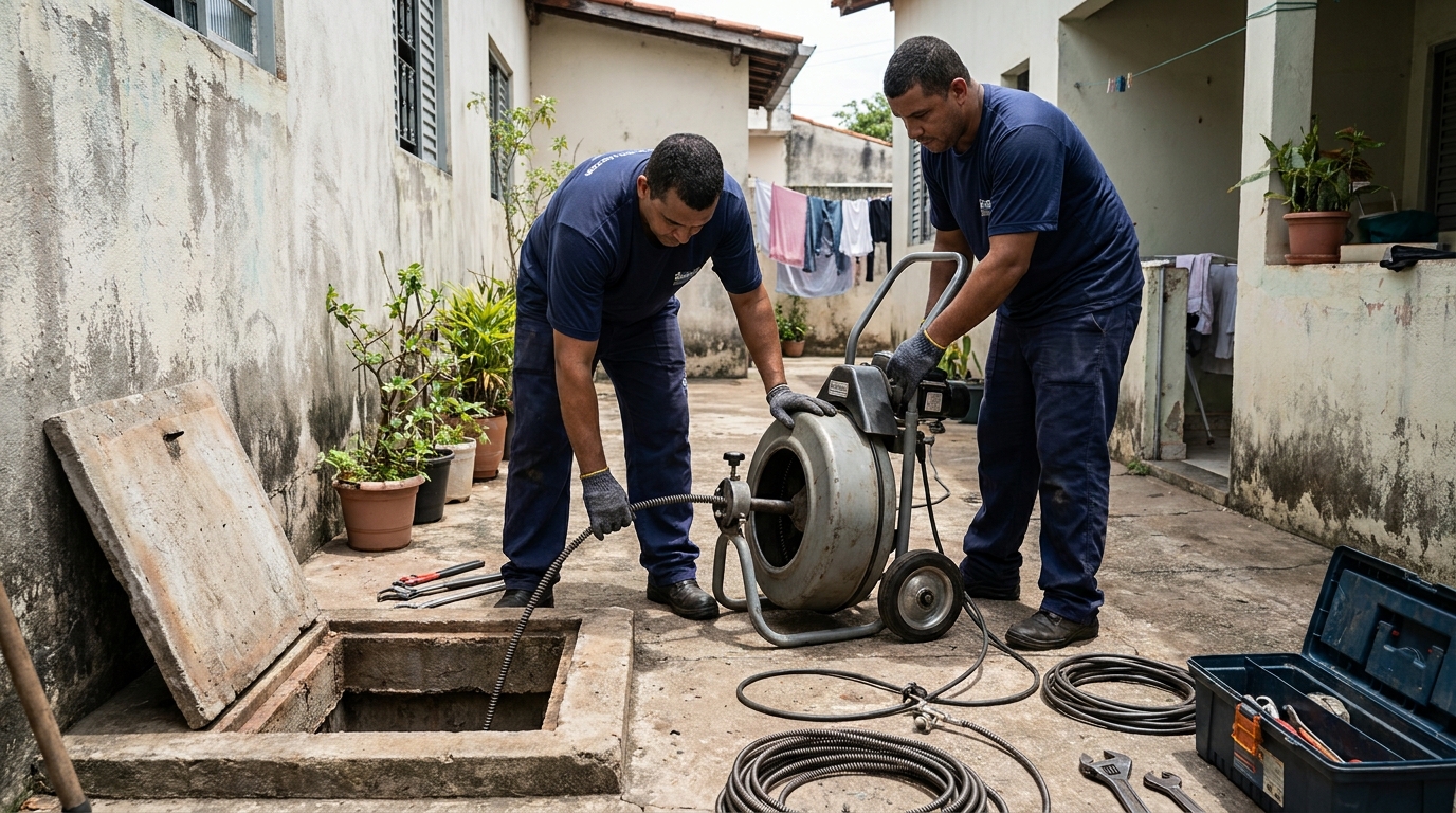 Desentupimento de Coluna Sanitária na Costa e Silva, João Pessoa‑PB