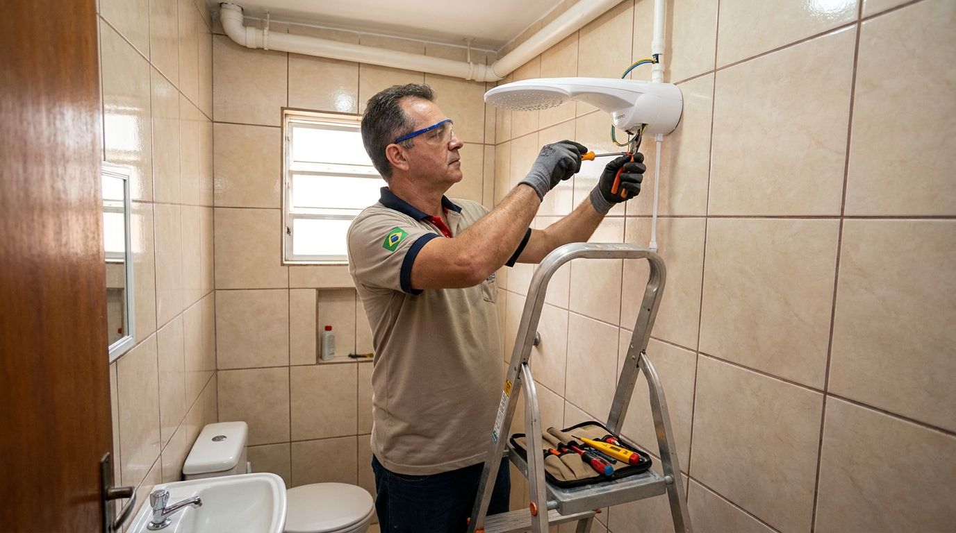 Substituição de Chuveiro Antigo no Cuiá, João Pessoa‑PB